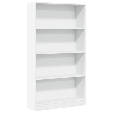 Boekenkast 80x24x143 cm bewerkt hout wit 2