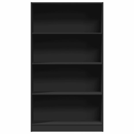 Boekenkast 80x24x143 cm bewerkt hout zwart 4