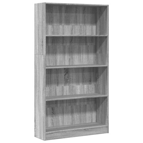 Boekenkast 80x24x143 cm bewerkt hout grijs sonoma eikenkleurig 2