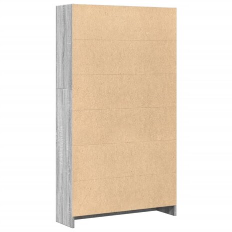 Boekenkast 80x24x143 cm bewerkt hout grijs sonoma eikenkleurig 6