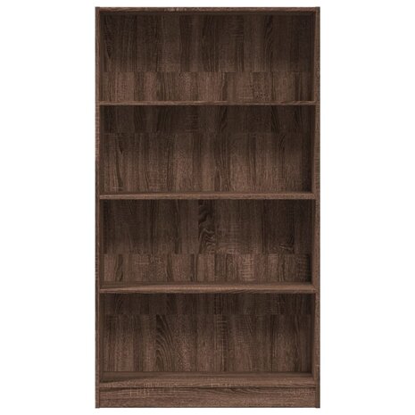 Boekenkast 80x24x143 cm bewerkt hout bruin eikenkleurig 4