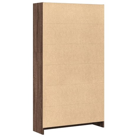 Boekenkast 80x24x143 cm bewerkt hout bruin eikenkleurig 6