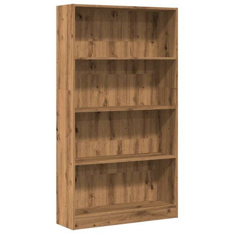 Boekenkast 80x24x143 cm bewerkt hout artisanaal eikenkleurig 2