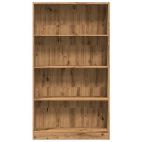 Boekenkast 80x24x143 cm bewerkt hout artisanaal eikenkleurig 4