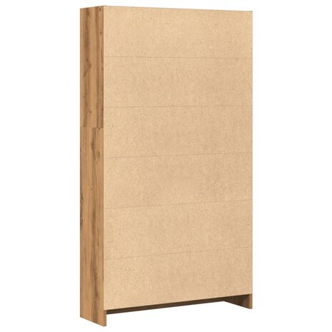 Boekenkast 80x24x143 cm bewerkt hout artisanaal eikenkleurig 6