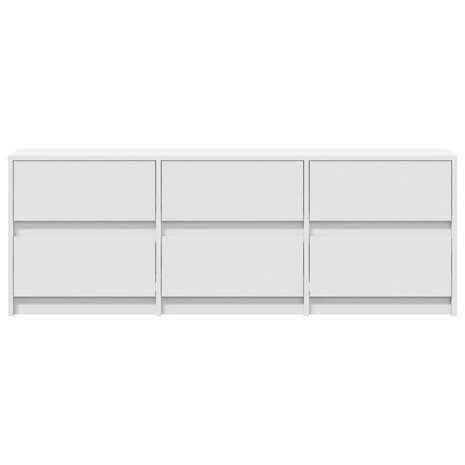 Tv-meubel met LED 140x34x50 cm bewerkt hout wit 7