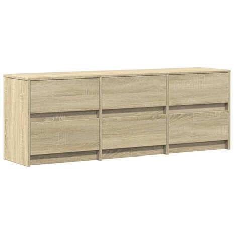 Tv-meubel met LED 140x34x50 cm bewerkt hout sonoma eikenkleurig 3