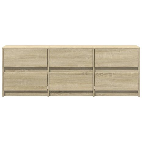 Tv-meubel met LED 140x34x50 cm bewerkt hout sonoma eikenkleurig 7