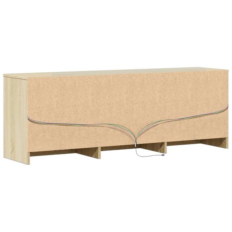 Tv-meubel met LED 140x34x50 cm bewerkt hout sonoma eikenkleurig 9