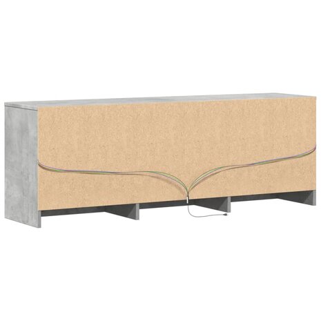 Tv-meubel met LED 140x34x50 cm bewerkt hout betongrijs 9