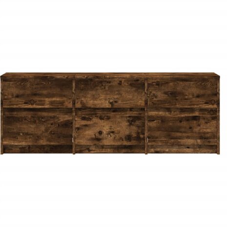 Tv-meubel met LED 140x34x50 cm bewerkt hout gerookt eikenkleur 7