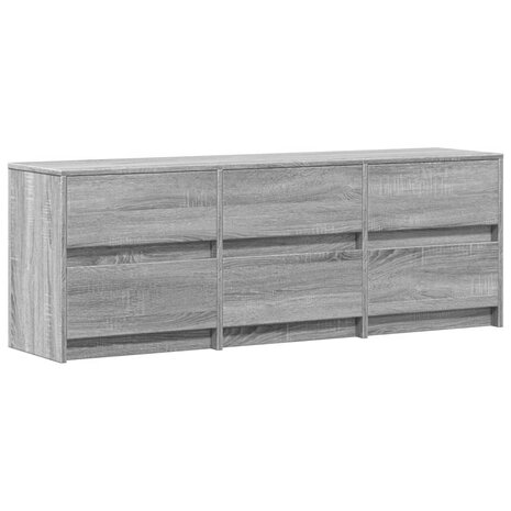 Tv-meubel met LED 140x34x50 cm bewerkt hout grijs sonoma eiken 3