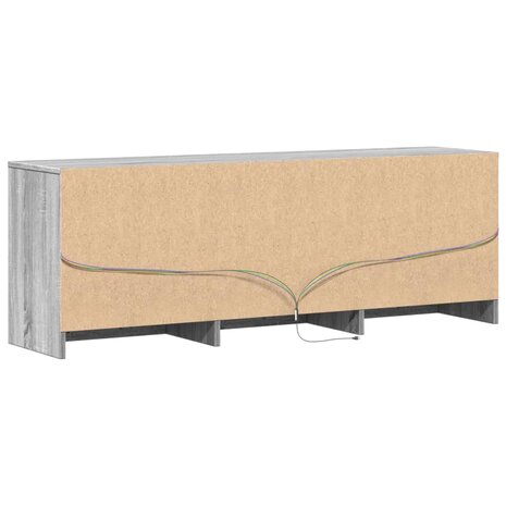 Tv-meubel met LED 140x34x50 cm bewerkt hout grijs sonoma eiken 9