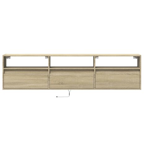 Tv-wandmeubel met LED-verlichting 180x31x45 cm sonoma eiken 6