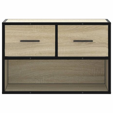 Tv-meubel 60x31x39,5 cm bewerkt hout metaal sonoma eikenkleurig 4