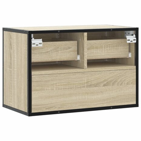 Tv-meubel 60x31x39,5 cm bewerkt hout metaal sonoma eikenkleurig 6