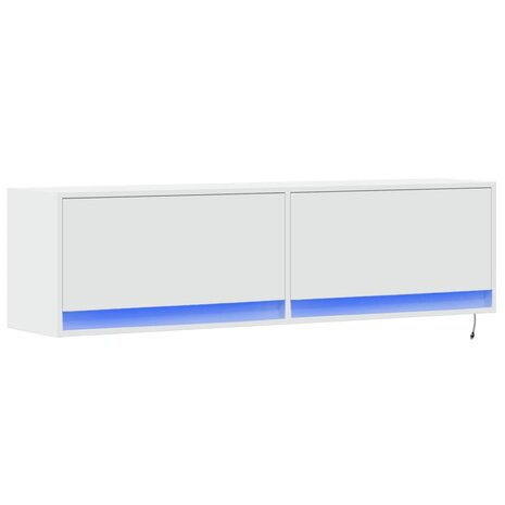 Tv-wandmeubel met LED-verlichting 140x31x38 cm wit 3