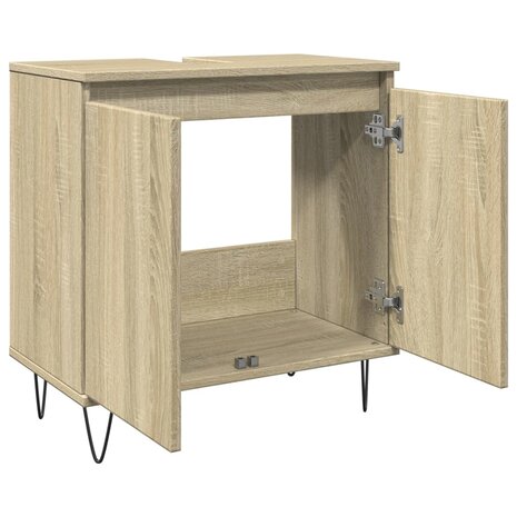 Badkamerkast 58x33x60 cm bewerkt hout sonoma eikenkleurig 4