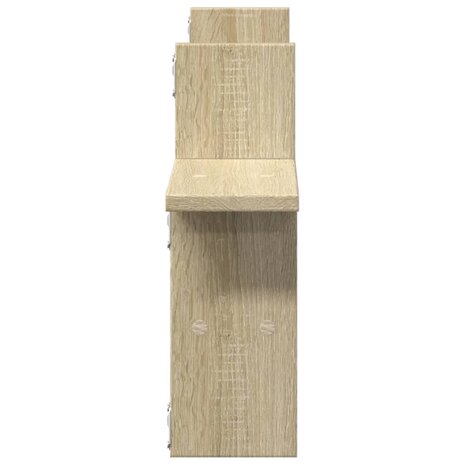 Wandschappen 2 st 38x12x38 cm bewerkt hout sonoma eikenkleurig 5