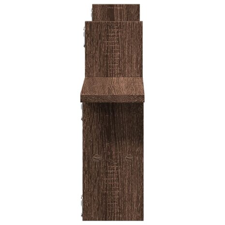 Wandschappen 2 st 38x12x38 cm bewerkt hout bruin eikenkleurig 5