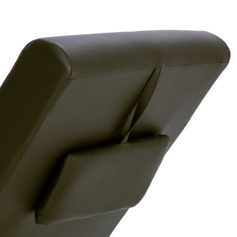 Chaise longue met kussen kunstleer bruin 6