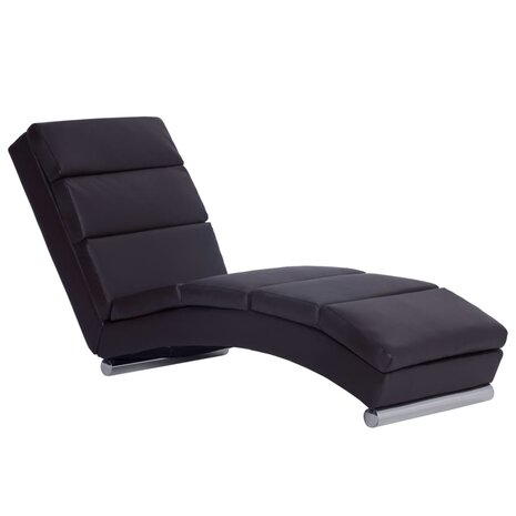 Chaise longue kunstleer bruin  2