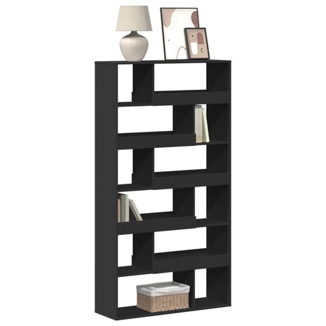 Boekenkast 100x33x187,5 cm bewerkt hout zwart 1