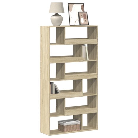 Boekenkast 100x33x187,5 cm bewerkt hout sonoma eikenkleurig 1