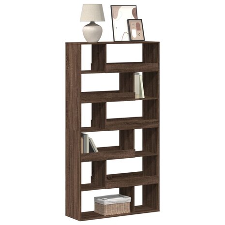 Boekenkast 100x33x187,5 cm bewerkt hout bruin eikenkleurig 1