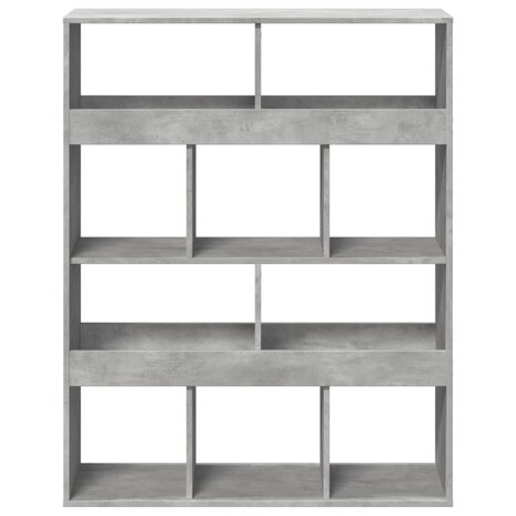 Boekenkast 100x33x125,5 cm bewerkt hout betongrijs 4