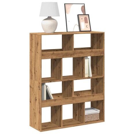 Boekenkast 100x33x125,5 cm bewerkt hout artisanaal eikenkleurig 1