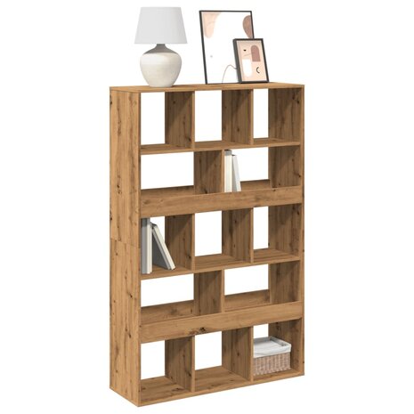 Boekenkast 100x33x156,5 cm bewerkt hout artisanaal eikenkleurig 1