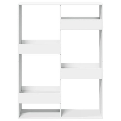 Boekenkast 100x33x135 cm bewerkt hout wit 4