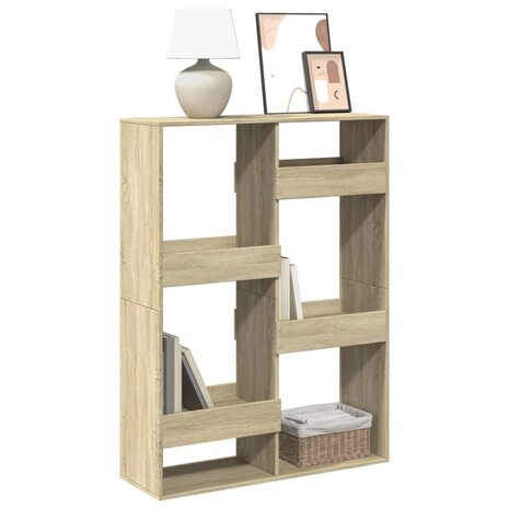 Boekenkast 100x33x135 cm bewerkt hout sonoma eikenkleurig 1