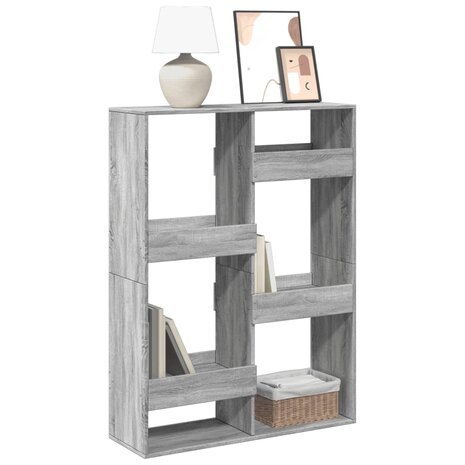 Boekenkast 100x33x135 cm bewerkt hout grijs sonoma eikenkleurig 1