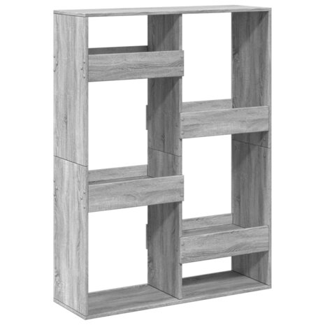 Boekenkast 100x33x135 cm bewerkt hout grijs sonoma eikenkleurig 6