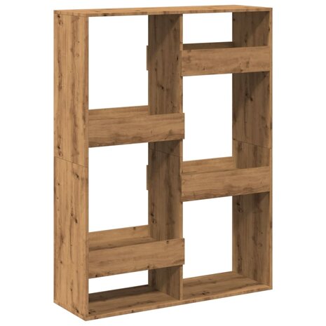 Boekenkast 100x33x135 cm bewerkt hout artisanaal eikenkleur 2