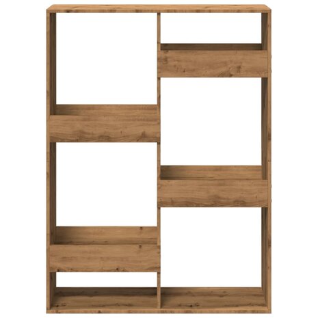 Boekenkast 100x33x135 cm bewerkt hout artisanaal eikenkleur 4