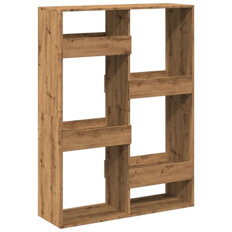 Boekenkast 100x33x135 cm bewerkt hout artisanaal eikenkleur 6