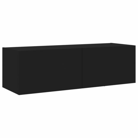 Tv-wandmeubel met LED-verlichting 100x35x31 cm zwart 3