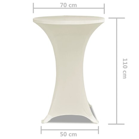 Statafelhoes Stretch Ø70cm Crème (2 stuks) 5