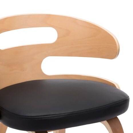 Eetkamerstoelen 4 st gebogen hout en kunstleer zwart 6