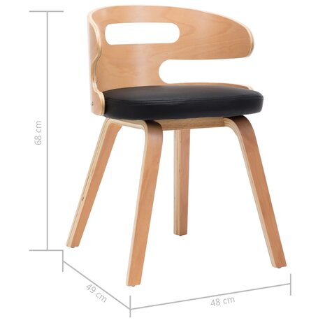 Eetkamerstoelen 4 st gebogen hout en kunstleer zwart 7