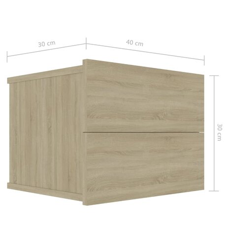 Nachtkastjes 2 st 40x30x30 cm bewerkt hout sonoma eikenkleurig 8