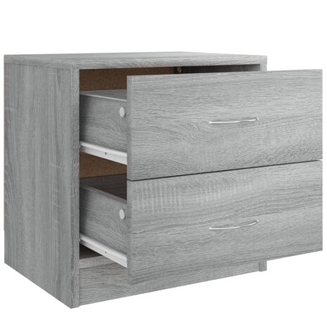 Nachtkastjes 2 st 40x30x40 cm bewerkt hout grijs sonoma eiken 6