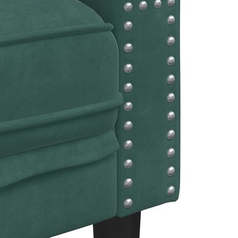 Driezitsbank Chesterfield-stijl en bolsters fluweel donkergroen 7