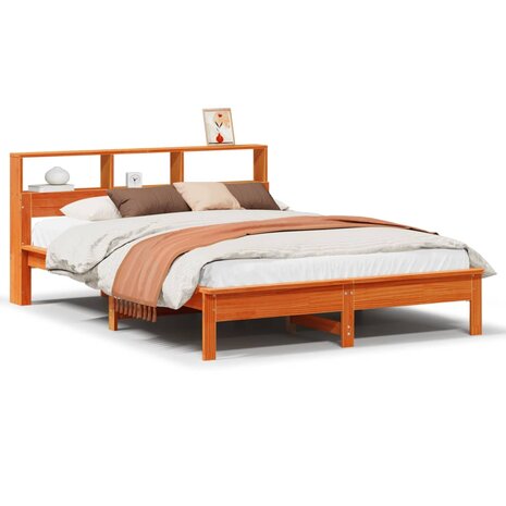 Bed met matras massief grenenhout wasbruin 140x190 cm 2