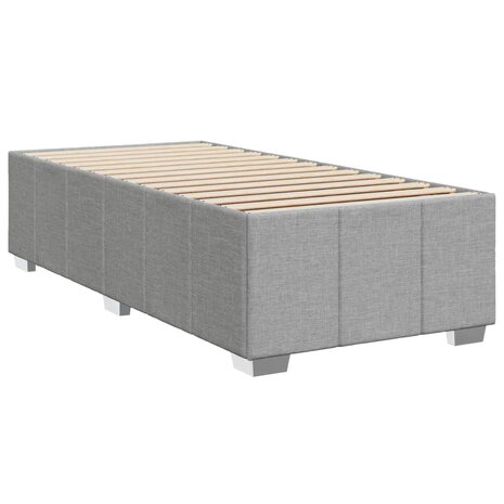 Boxspring met matras stof lichtgrijs 80x200 cm 5