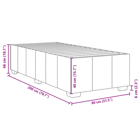 Boxspring met matras stof lichtgrijs 80x200 cm 12