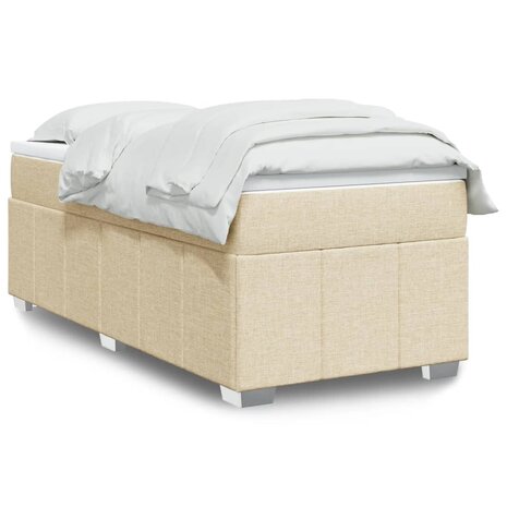 Boxspring met matras stof crèmekleurig 80x200 cm 1